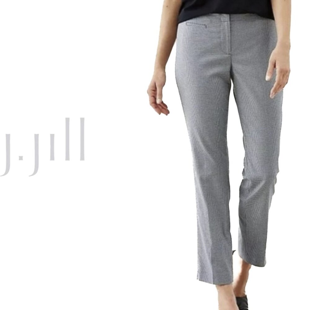 J.‎ Jill Houndstooth Print Ankle Pants Cropped Slacks Size 14 - NWOT
